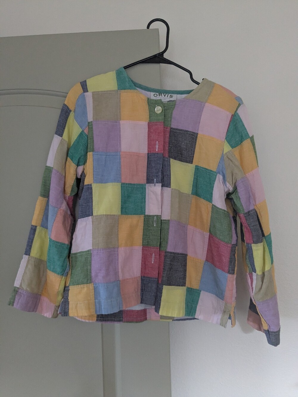 Orvis Multi-Color Vintage Patchwork Button-Front Top